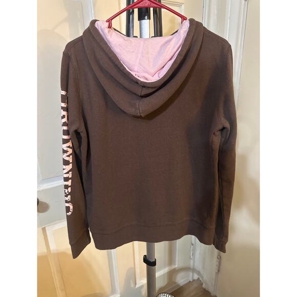 Browning for her med. brown & pink hoodie pullover sweatshirt. Logo on front - Picture 3 of 8
